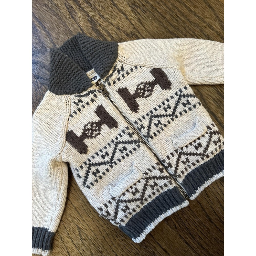 Gap Star Wars Sweater Toddler 12-18 Months Zip Cardigan‎ Vader TIE Fighter